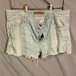 Joe's Jeans Light Blue Frayed Denim Shorts